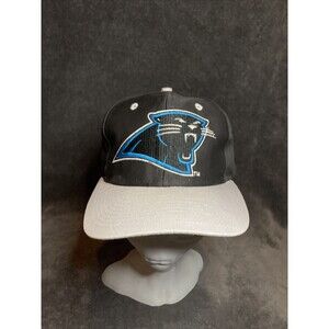 Vintage 90s Carolina Panthers Competitor Team NFL Black Hat Snapback Embroidered